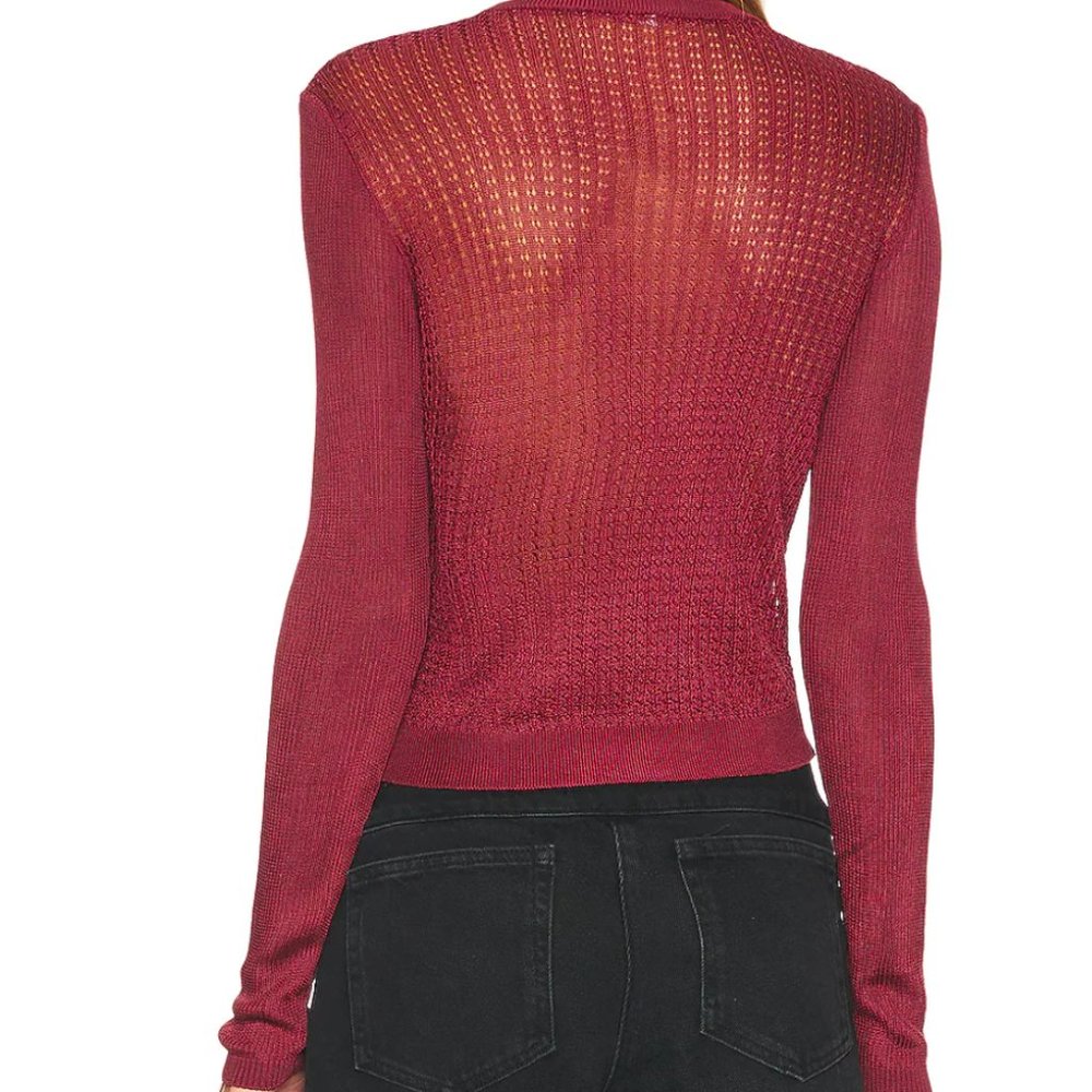 NWT Free People H2O Crew Pullover in Raw Garnet - size L - Picture 3 of 8